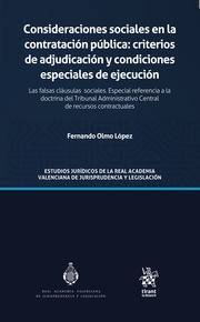 Consideraciones sociales en la contratación pública: criterios de adjudicación y condiciones especiales de ejecución-9788411136907